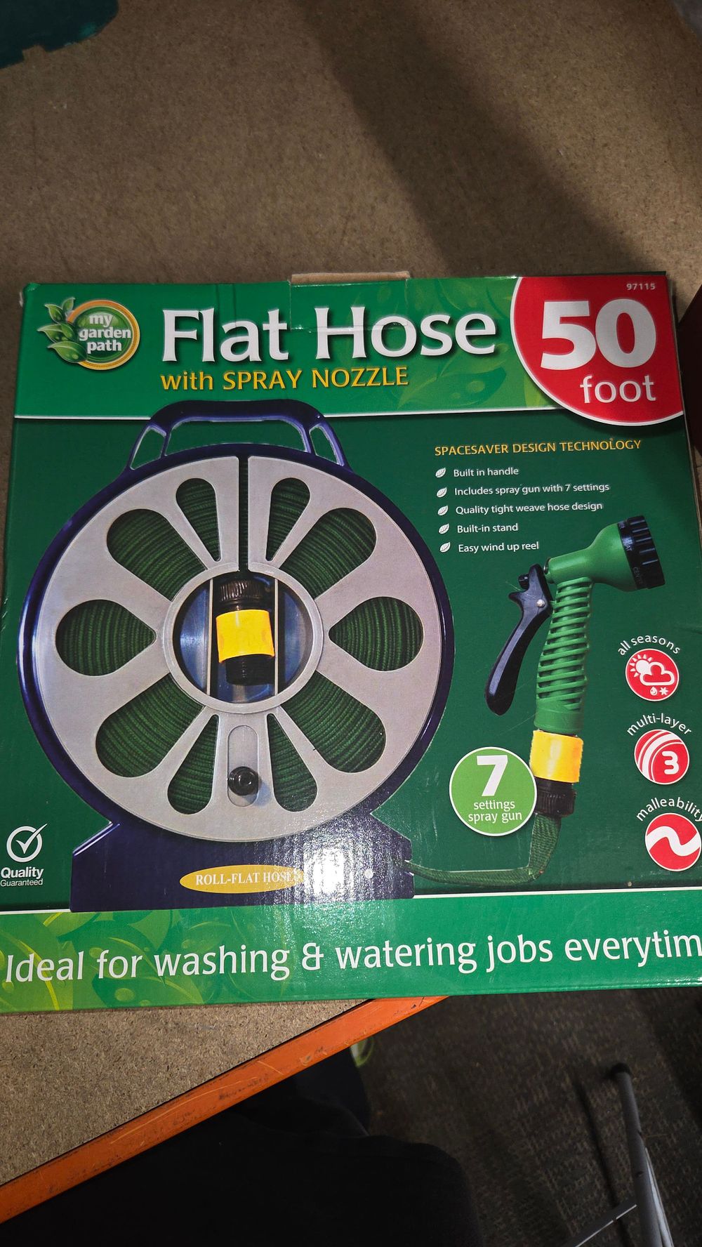 Lot 278 – My Garden Path 50 Foot Flat Hose with Spray Nozzle