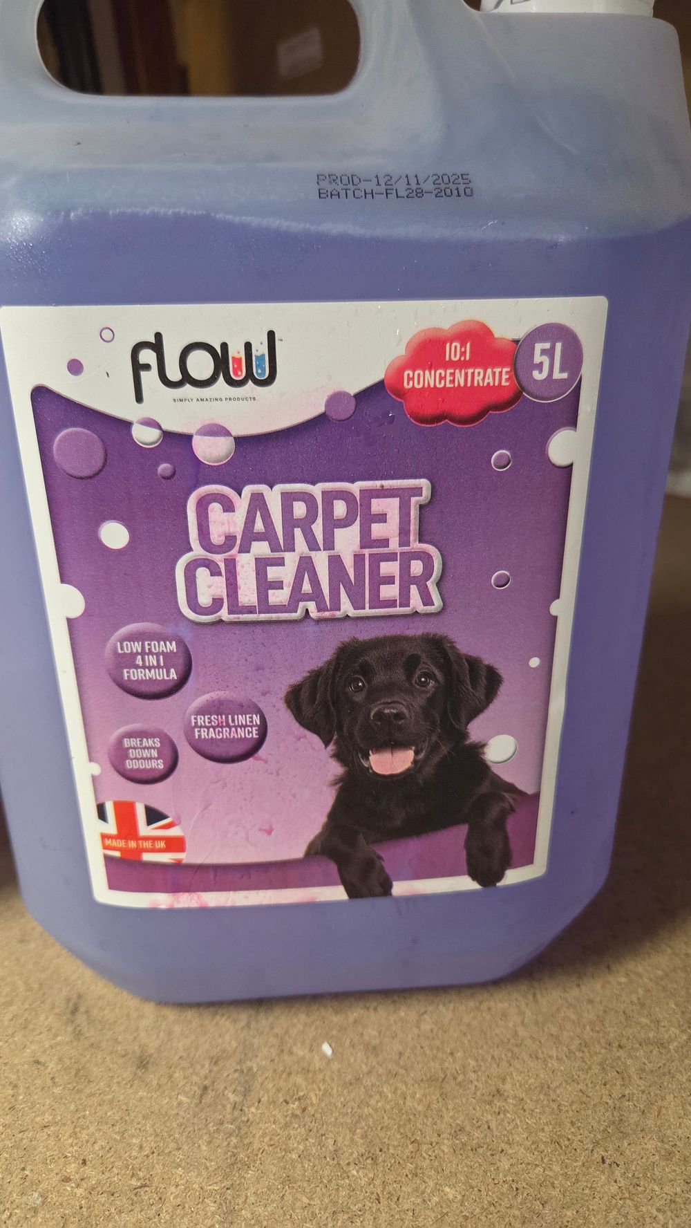 Lot 314 – Flow Pet Magic 5 Litre Fresh Linen Carpet Cleaner Concentrate