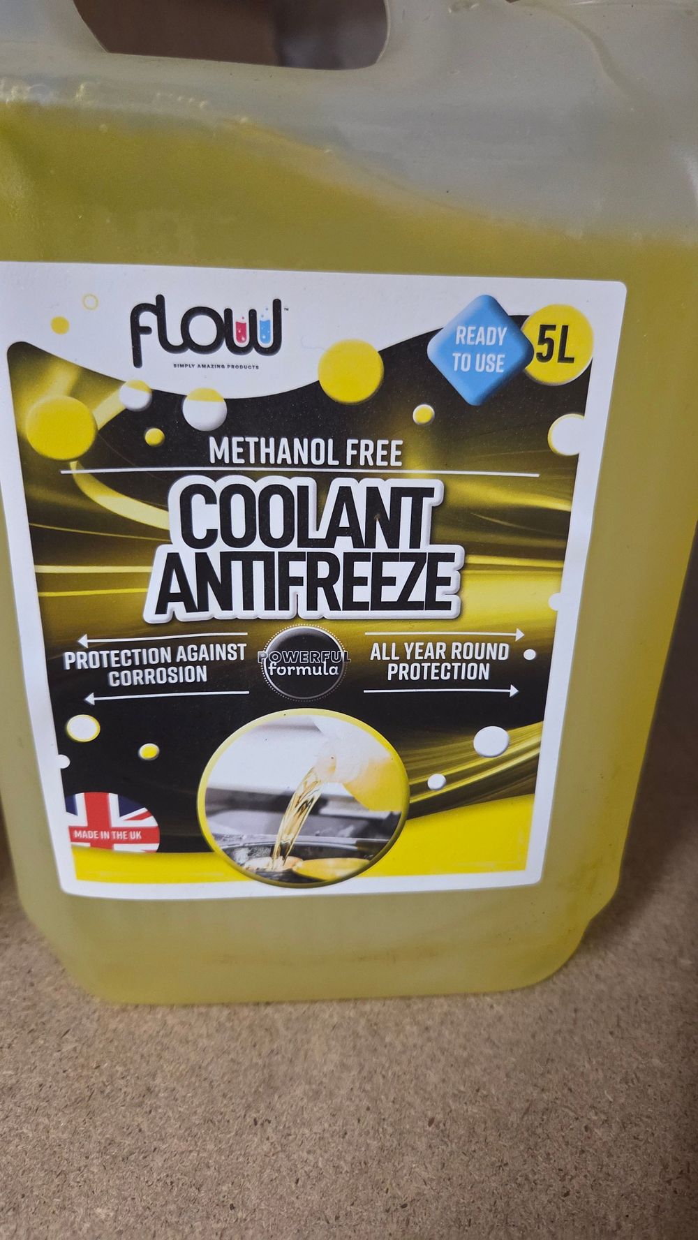Lot 315 – Flow Methanol Free Coolant Antifreeze 5 Litre Container