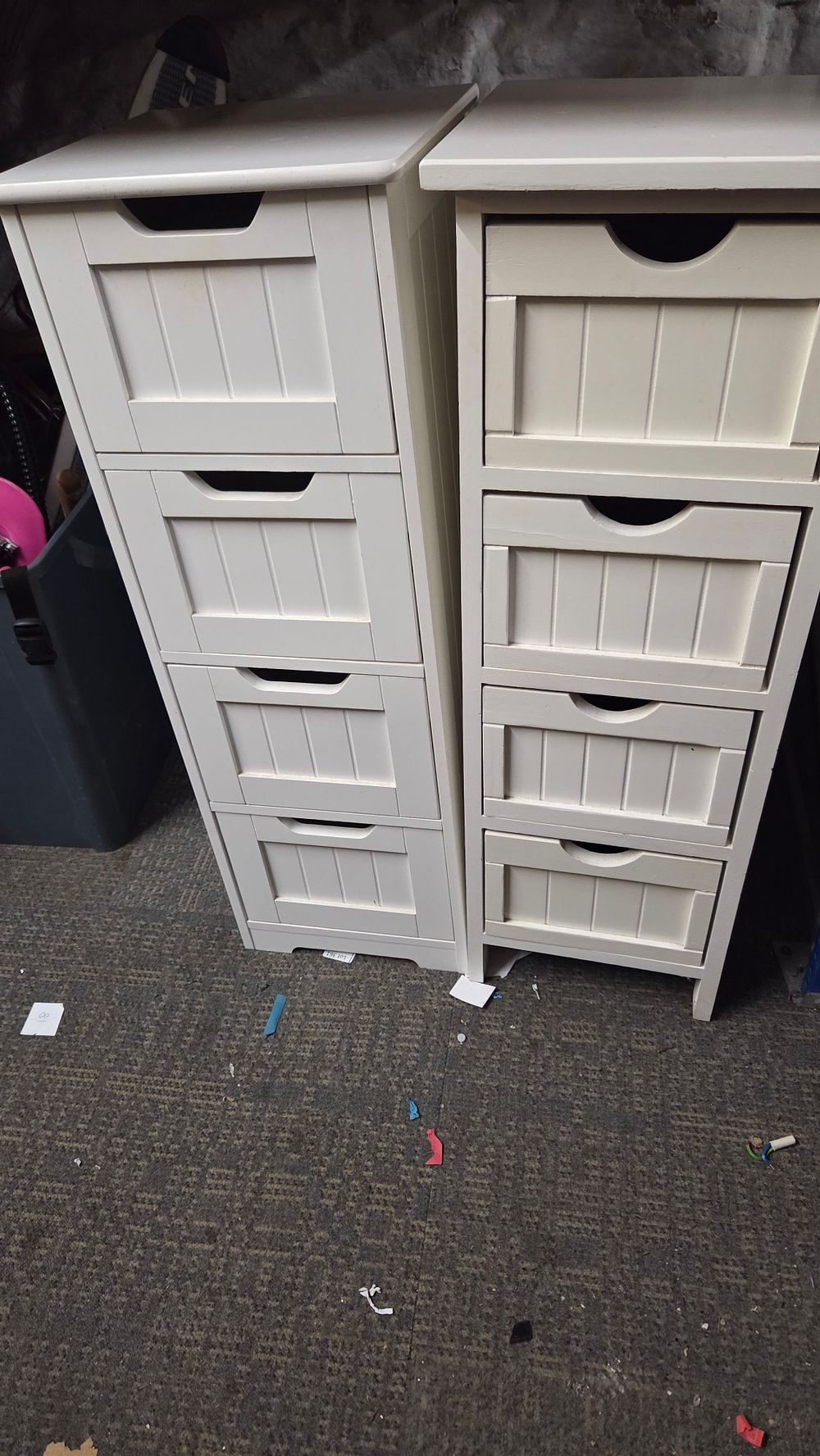 Lot 330 – A Pair of White Narrow Four Drawer Storage Cabinets