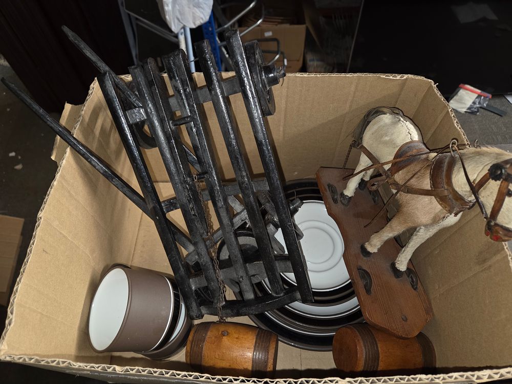 Lot 200 – A Collection of Model Horse Wagon and Ceramics