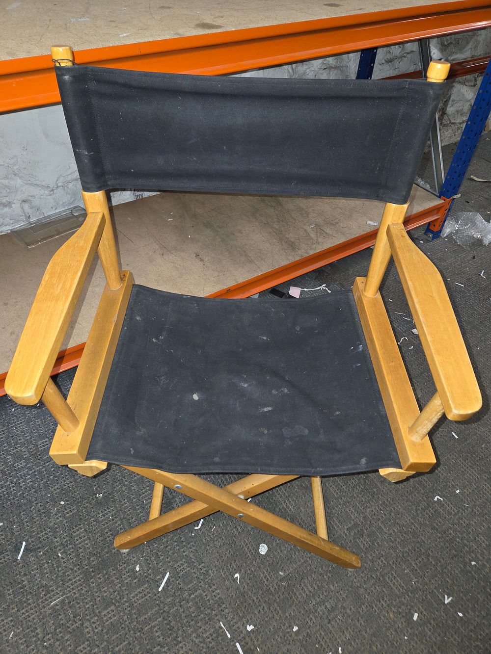 Lot 377 – Wooden Folding Director’s Chair with Black Canvas