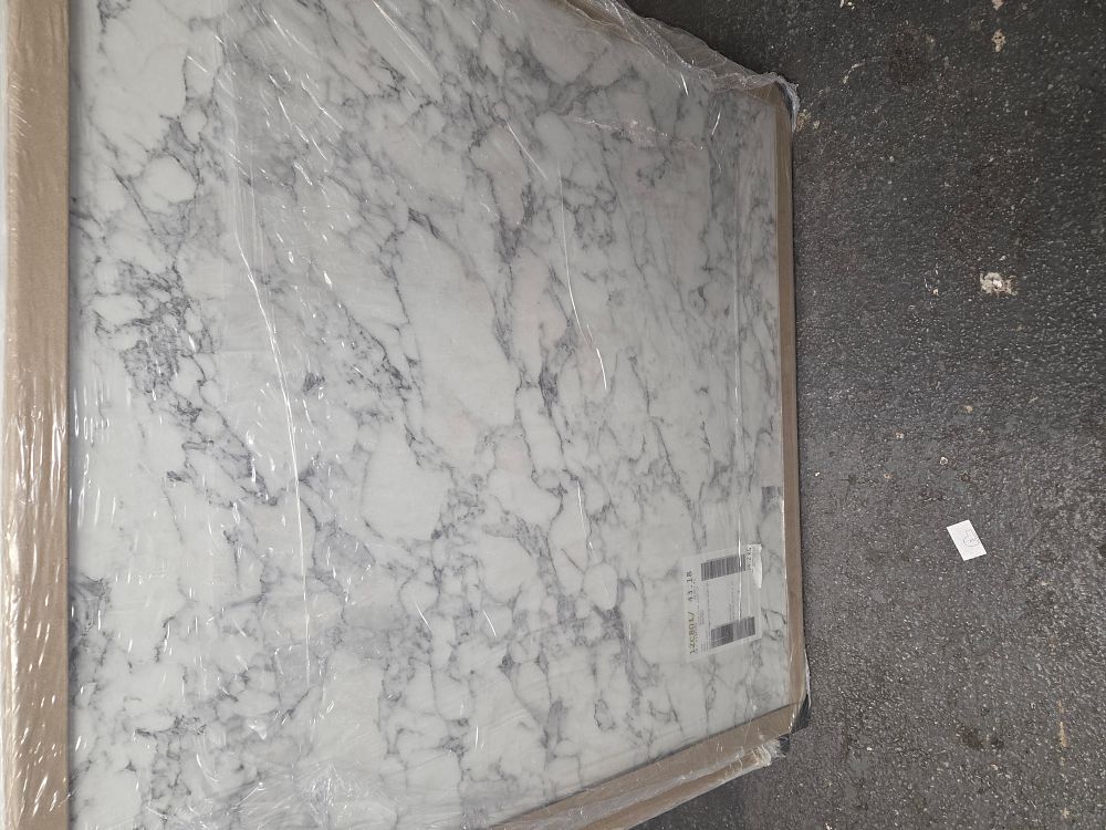 Lot 443 – Marble Bianco Effect Panel with Double PVC Edges