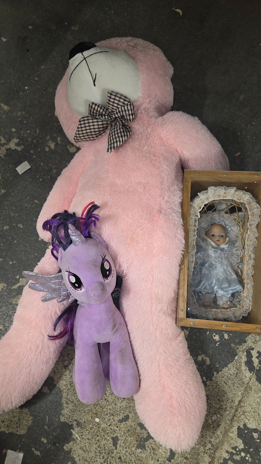 Lot 265 – A Trio of Plush Toys and a Boxed Doll