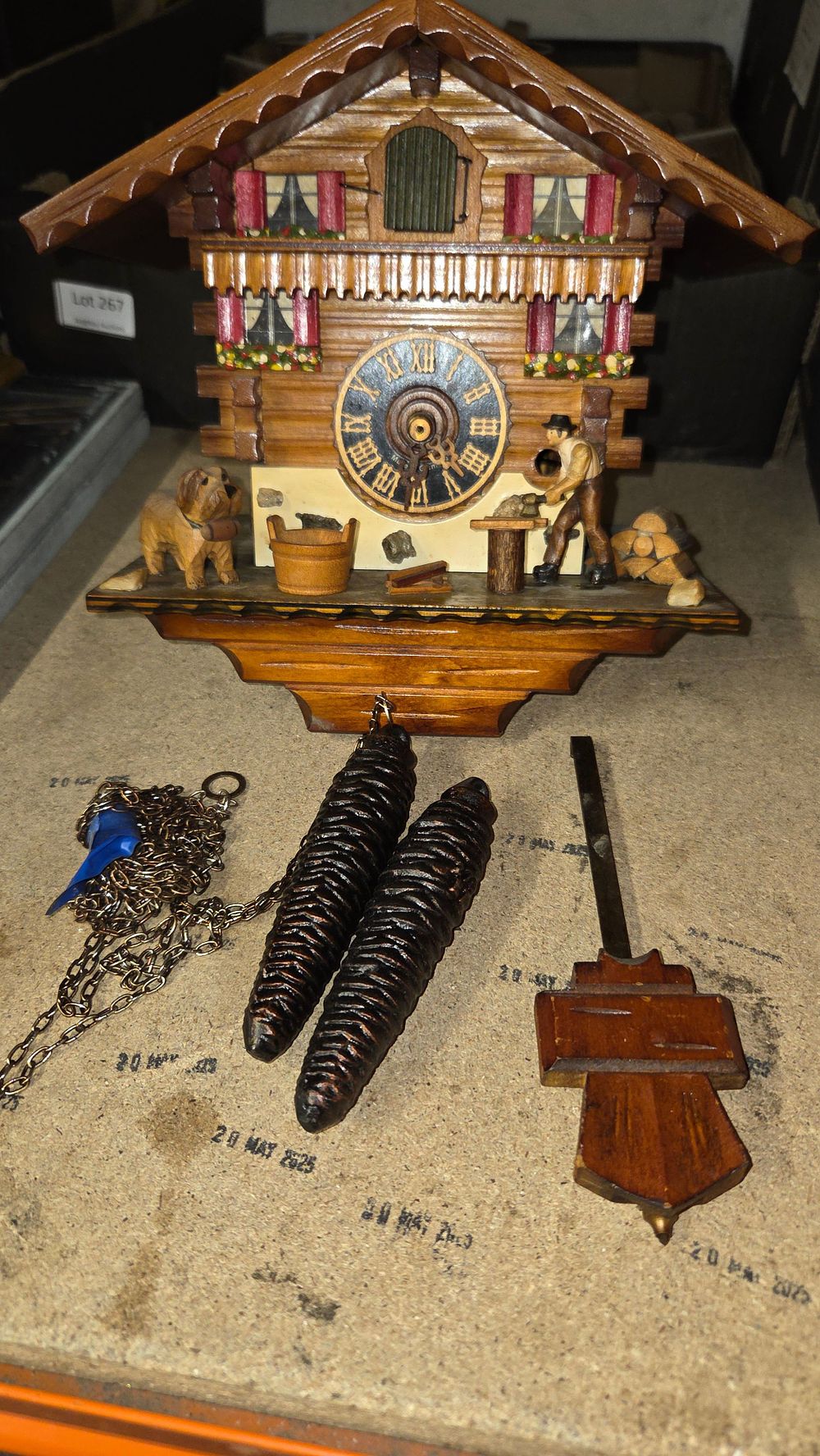 Lot 271 – Black Forest Wooden Cuckoo Clock in Working Order