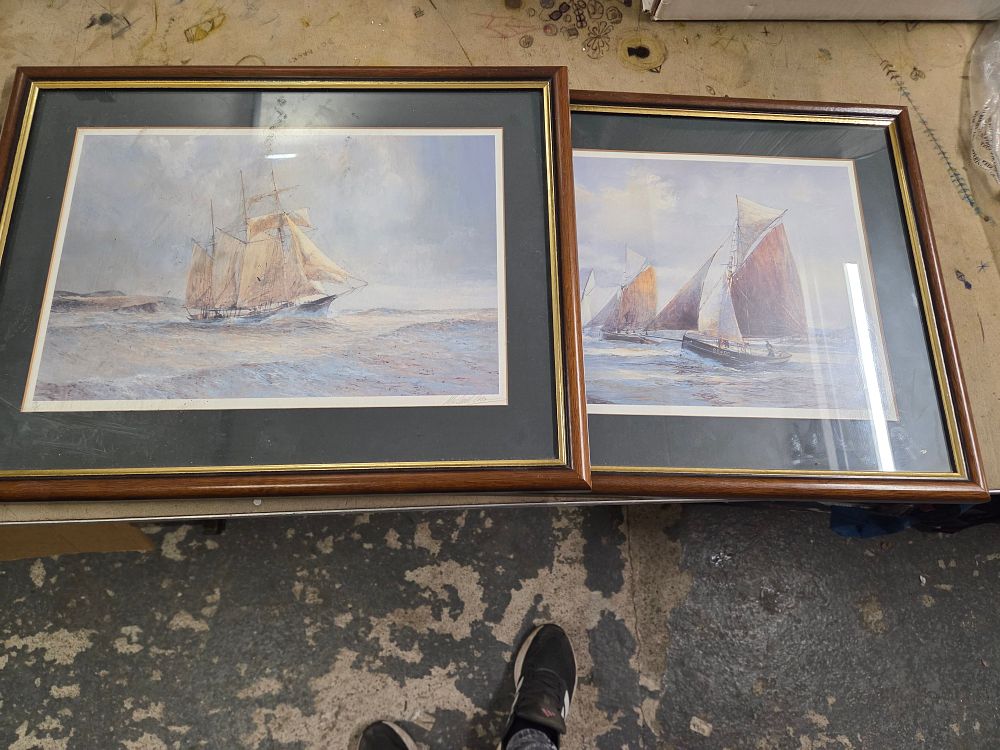 Lot 202 – A Pair of Framed Maritime Prints by Michael Cass