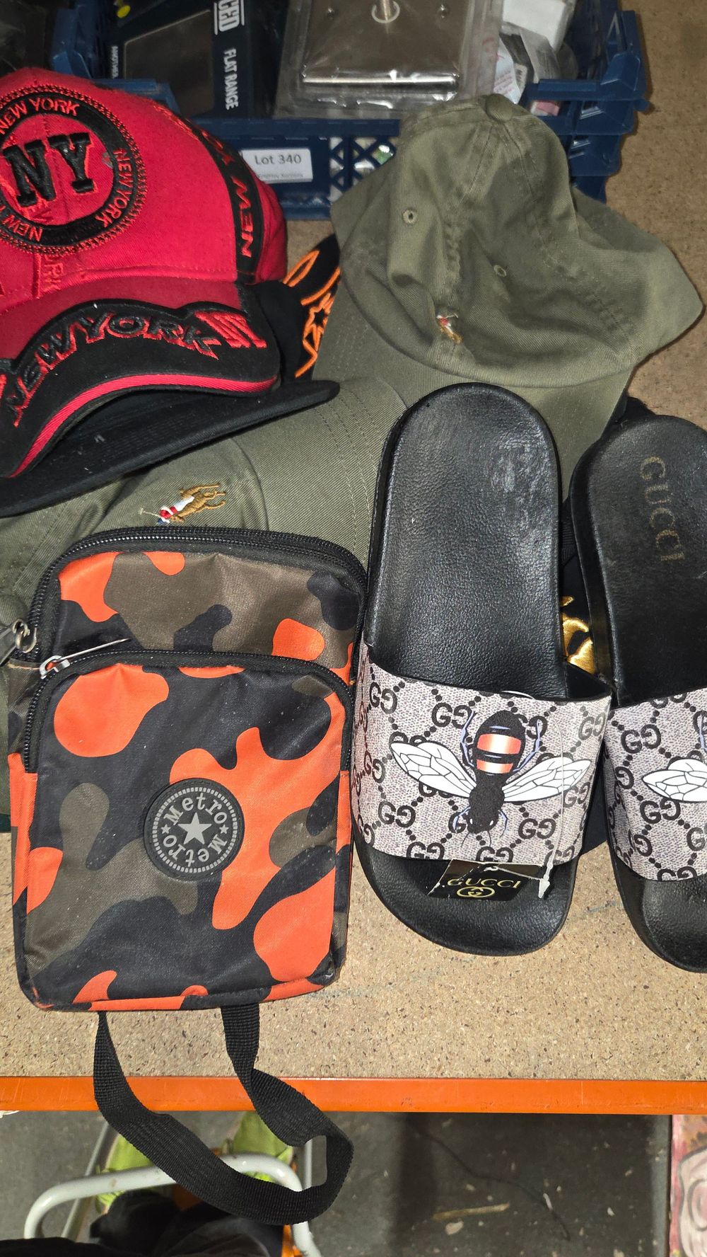 Lot 342 – A Collection of Fashion Accessories Including Gucci Branded Slides