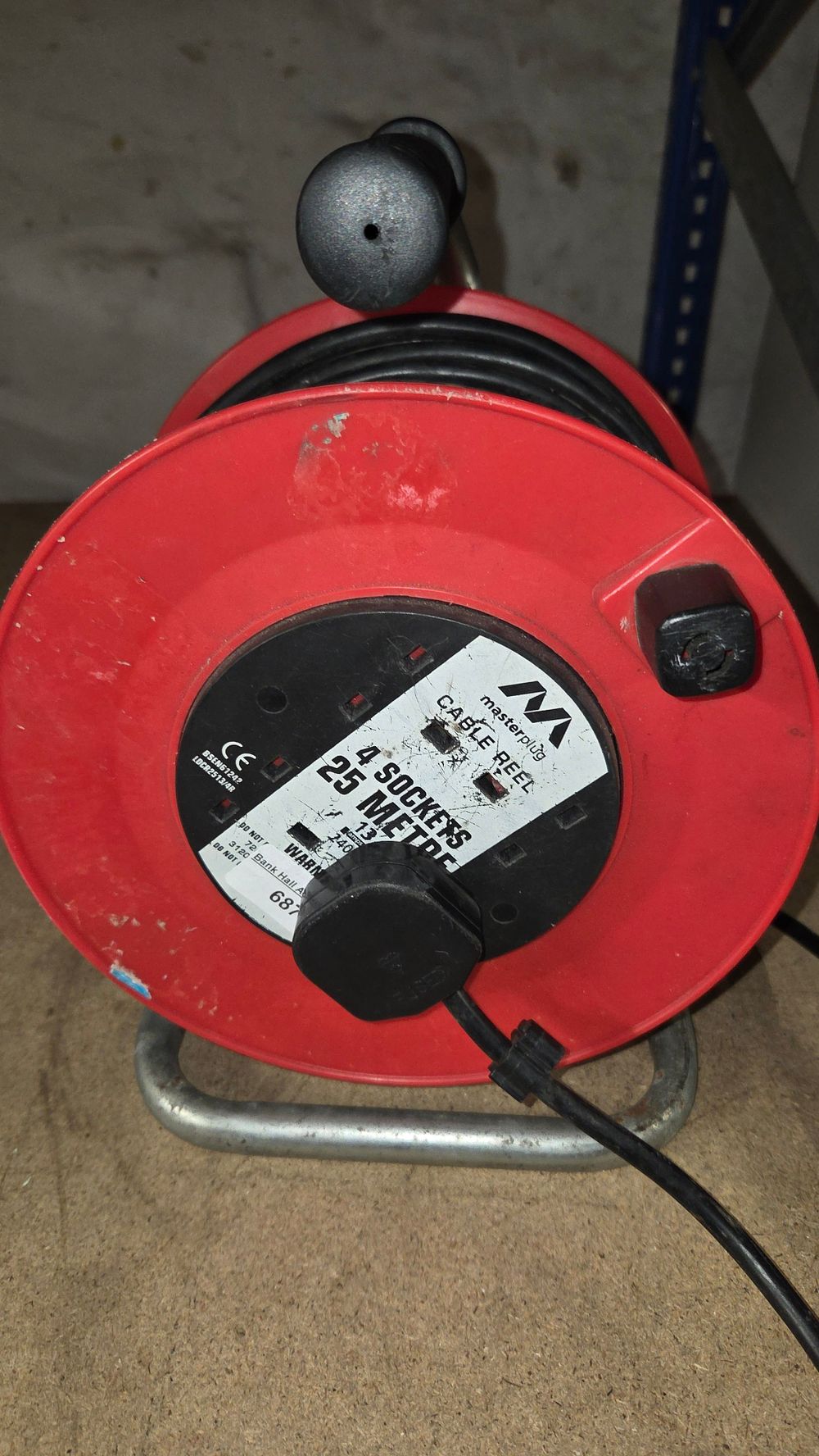 Lot 388 – Masterplug 25 Metre Four Socket Open Cable Reel