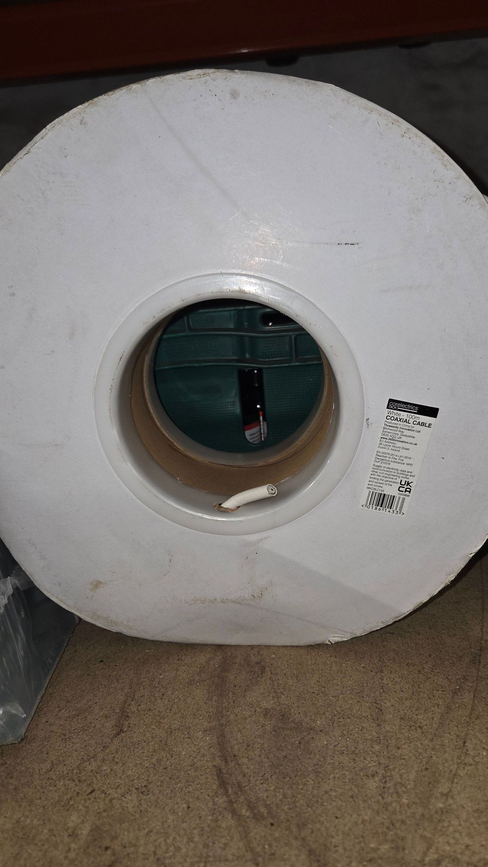 Lot 397 – Corelectrics White 100m Coaxial Cable Spool
