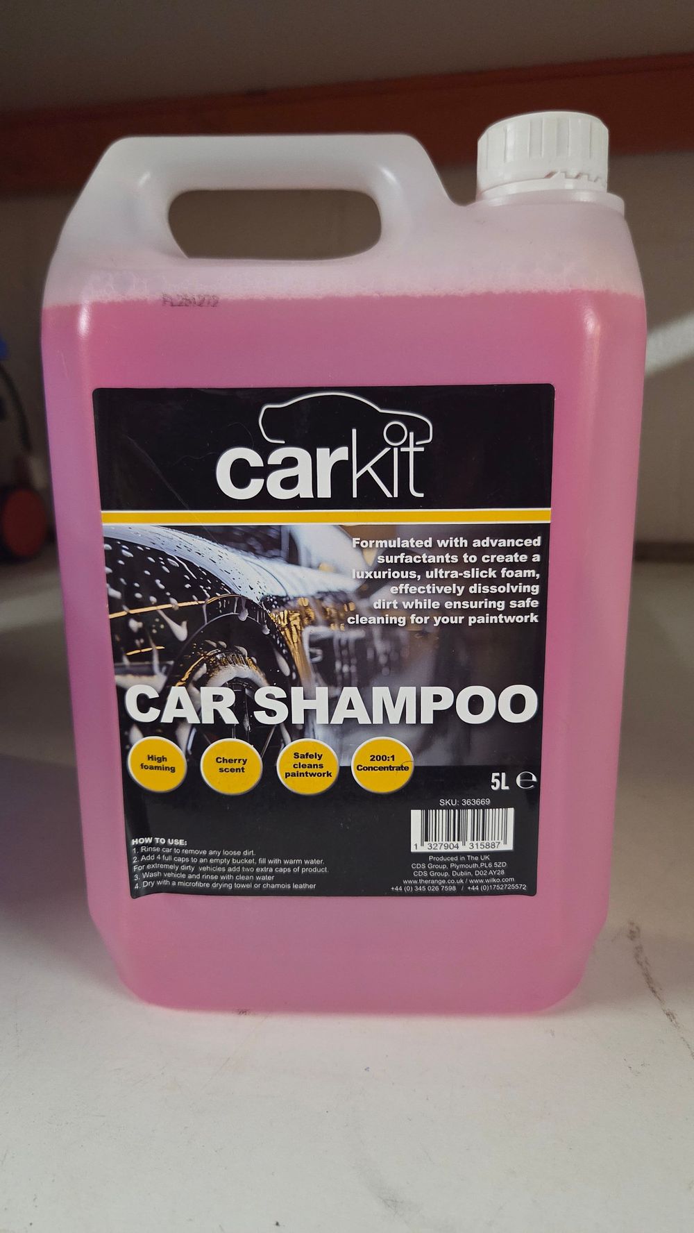 Lot 360 – 5l Carkit Cherry Scent Pink Car Shampoo