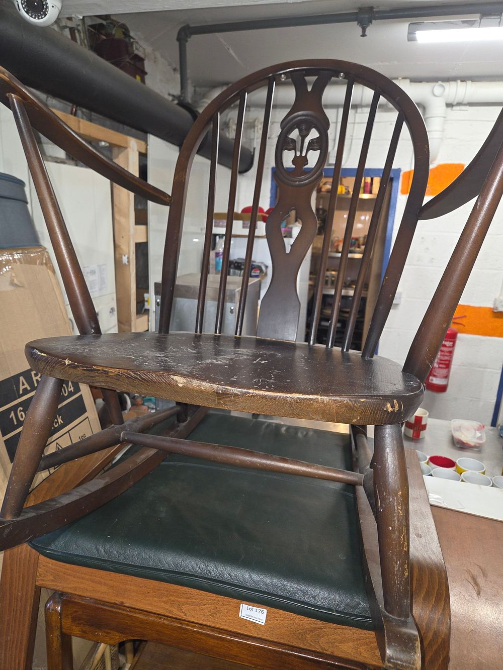 Lot 494 – English Windsor Wheel Back Rocking chair