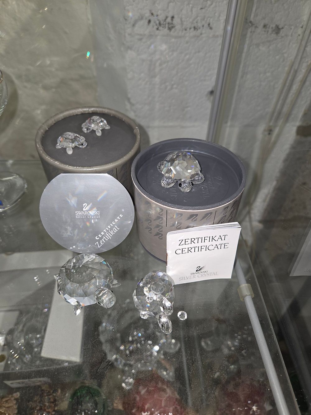 Lot 624 – A Collection of Swarovski Silver Crystal Turtle Figurines