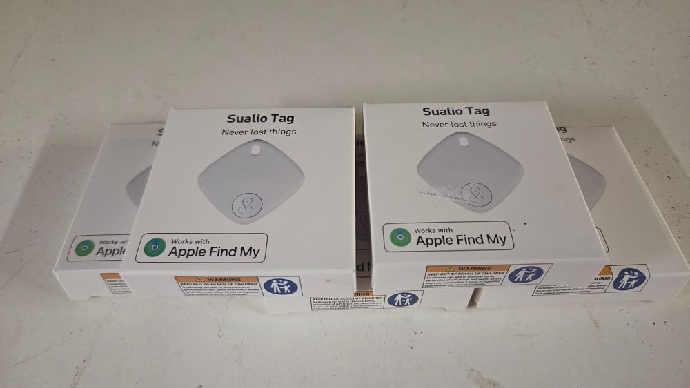 Lot 157 – Five Sualio Tag Bluetooth Trackers Compatible with Apple Find My