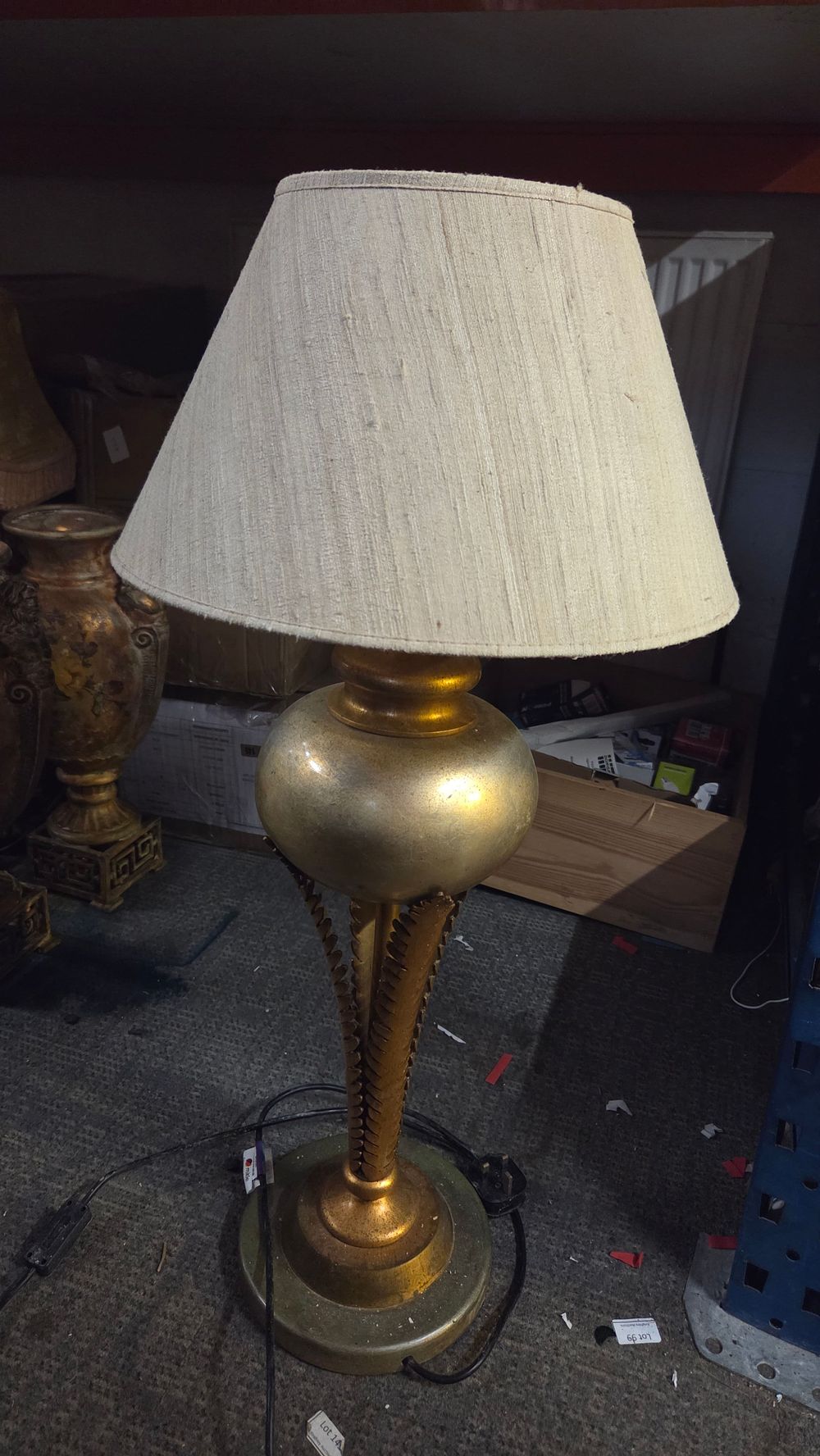 Lot 178 – Hollywood Regency Style Gold Toned Brass Table Lamp