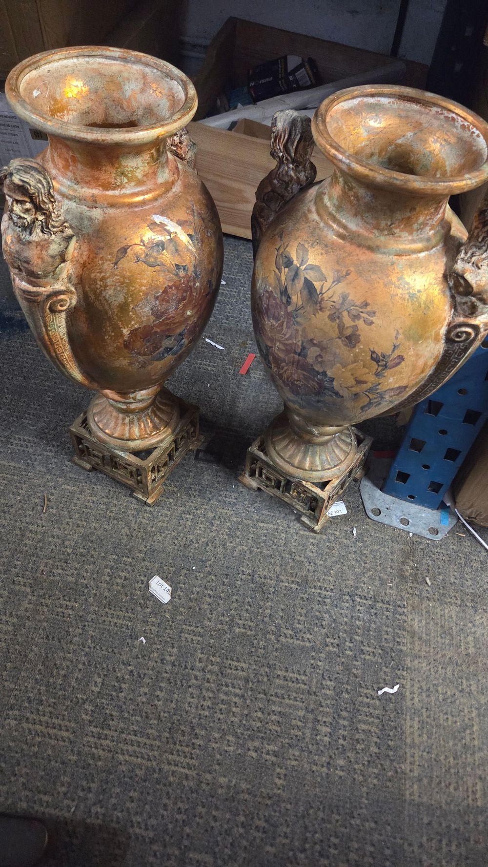 Lot 181 – A Pair of Large Ornate Decorative Vases