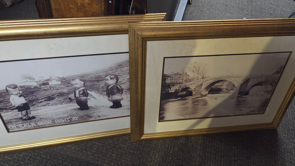 Lot 189 – Two Local Interest Monochromatic Prints in Gold Frames
