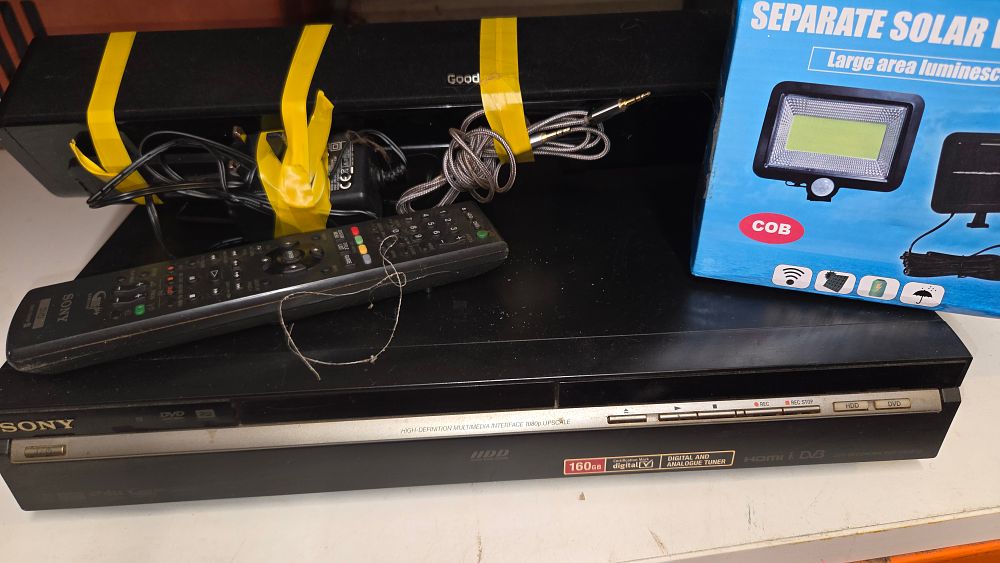 Lot 214 – A Collection of Electronics Including Sony DVD Recorder and Speaker