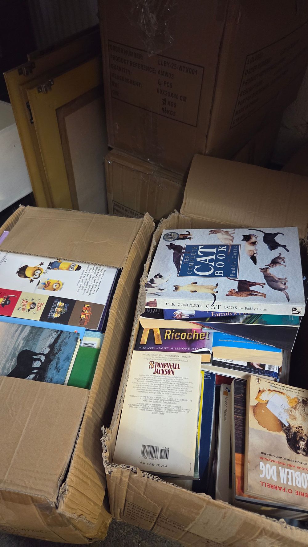 Lot 217 – Four boxes of books including fiction and non-fiction titles