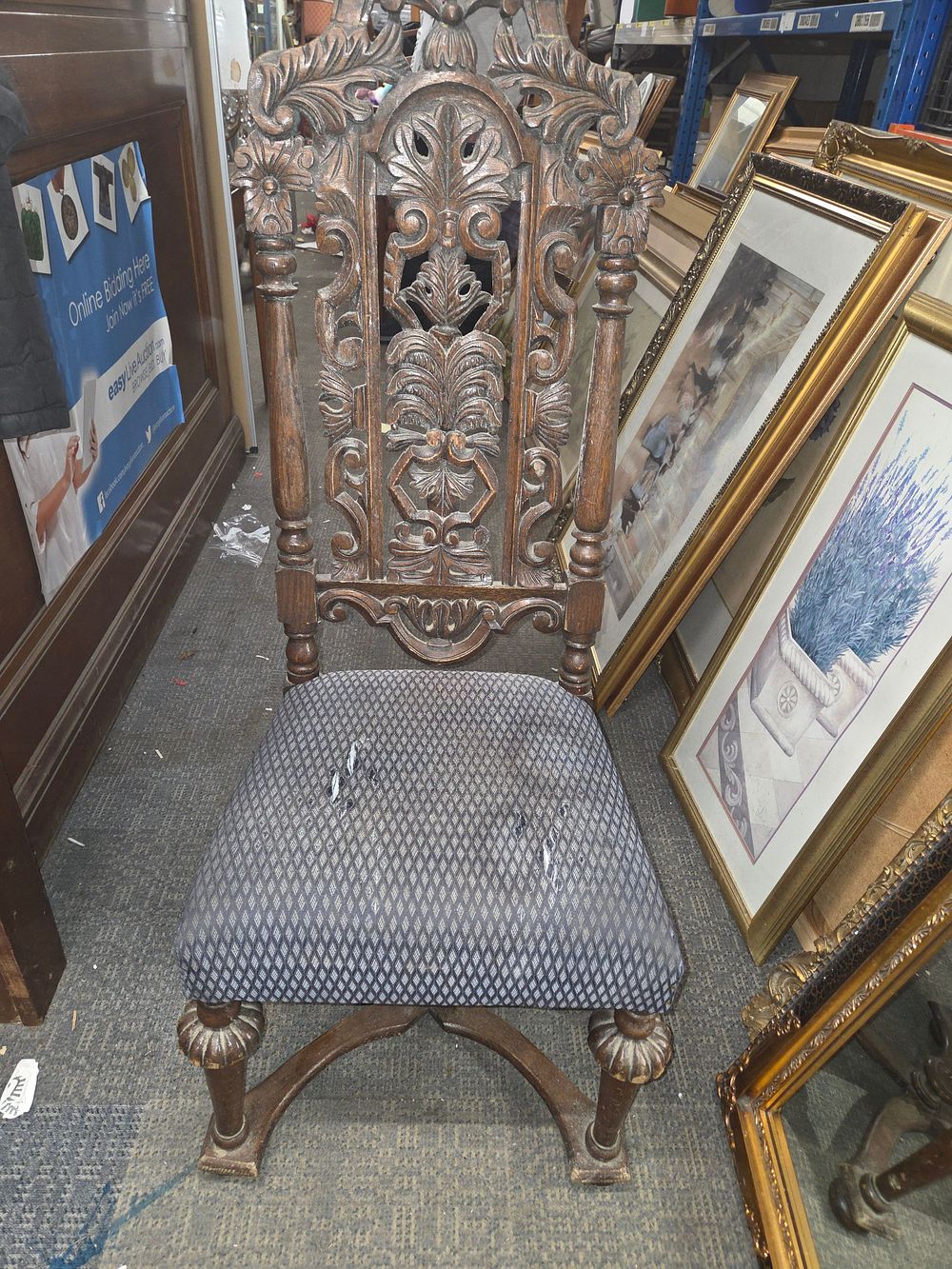 Lot 424 – Victorian Gothic Revival Carved Walnut Throne Chair