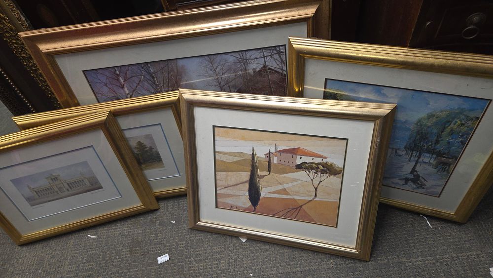 Lot 399 – A Collection of Framed Landscape and Architectural Artworks