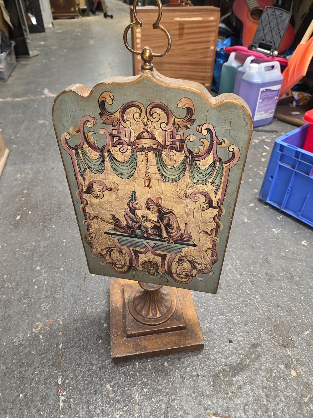Lot 625 – Hand Painted Venetian Style Decorative Table Screen