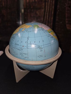 Vintage 1970's George Philip and Sons Denmark Small World Globe on Base. A small world globe 