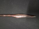 Carved Wooden Zulu Style Stabbing Spear. A dark brown carved wooden spear featuring a pointed Image - 2