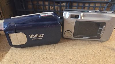 Two Vivitar and Sanyo Digital Cameras
