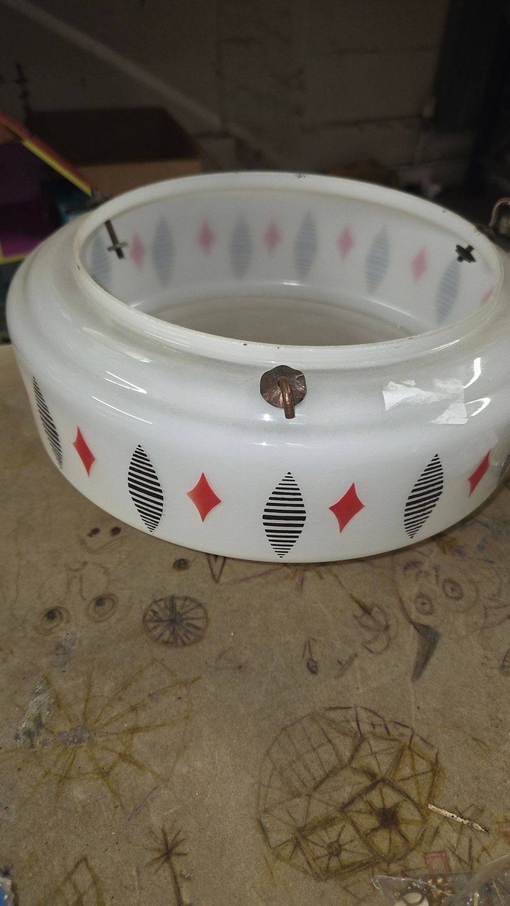 Lot 190 – Art Deco German Opaque Glass Ceiling Light Shade