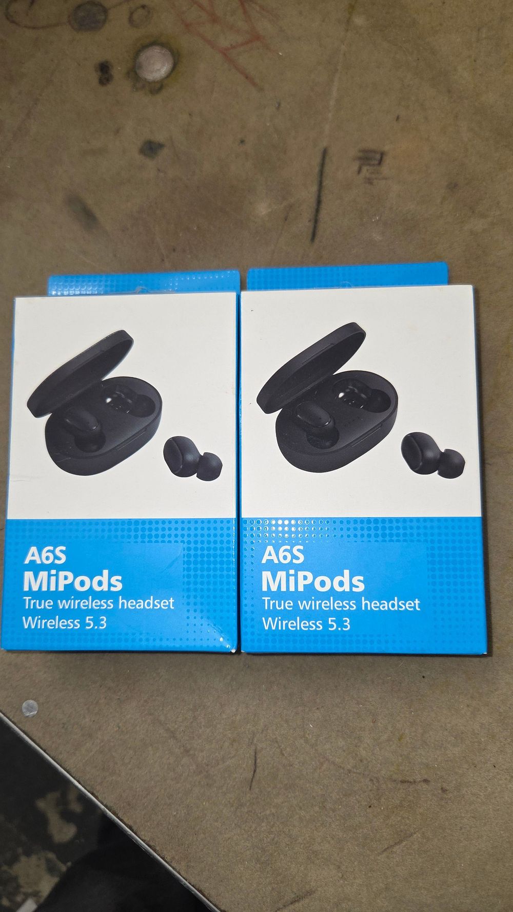 Lot 197 – Two A6S MiPods True Wireless 5.3 Bluetooth Headsets