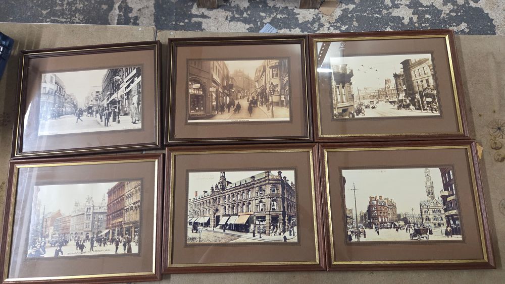Lot 199 – Six framed prints of historical Bradford street scenes