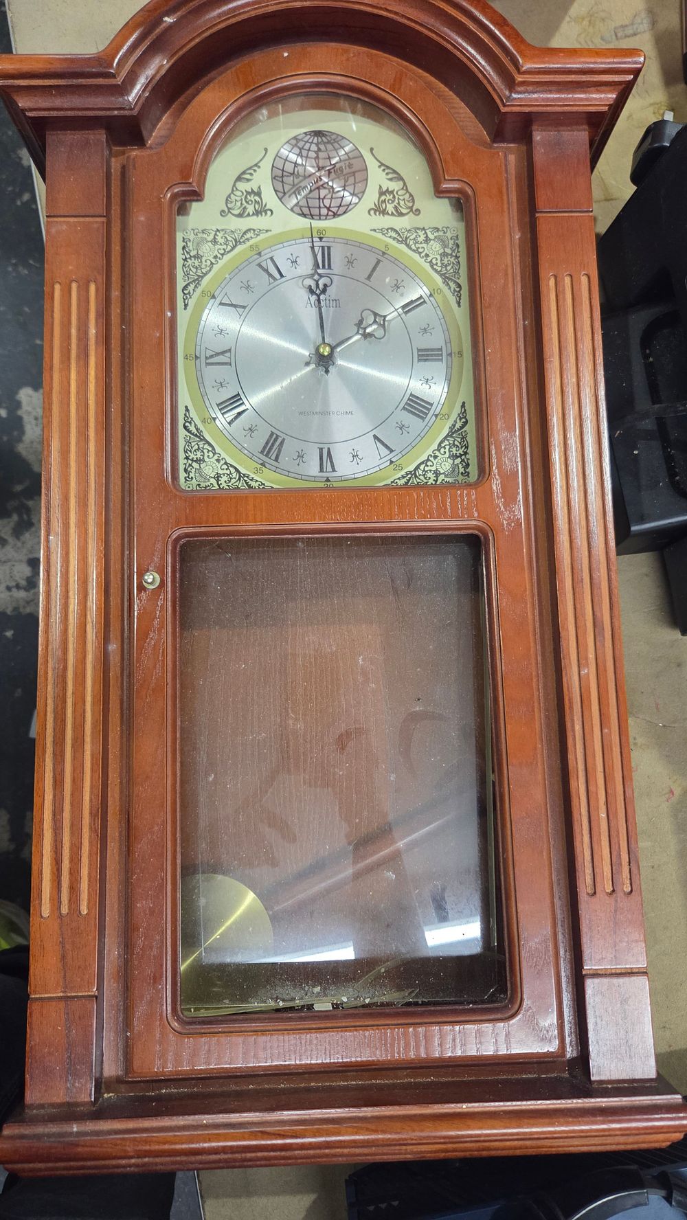 Lot 200 – Acctim Westminster Chime Wooden Wall Clock with Pendulum