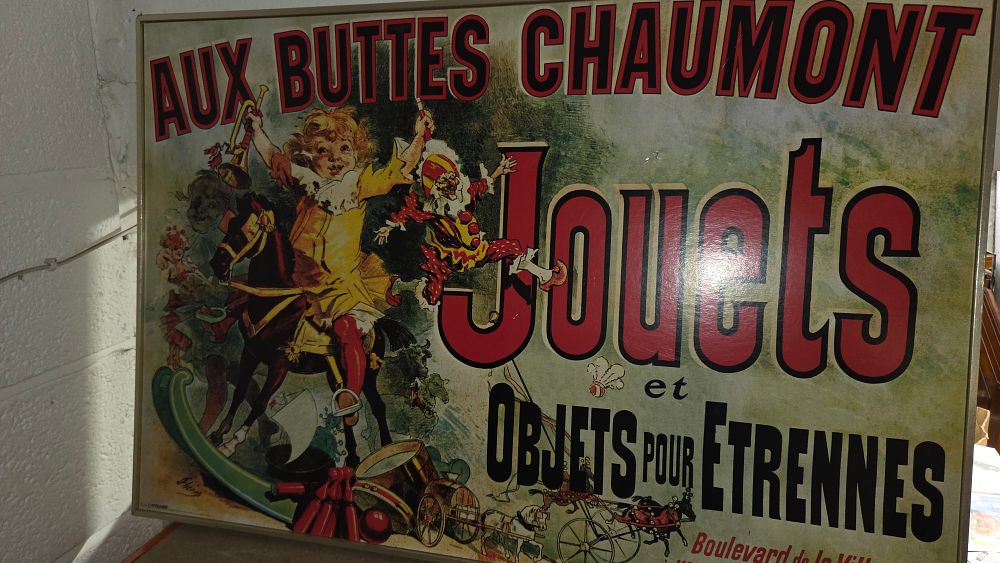 Lot 417 – Jules Cheret Aux Buttes Chaumont Jouets Metal Advertising Sign