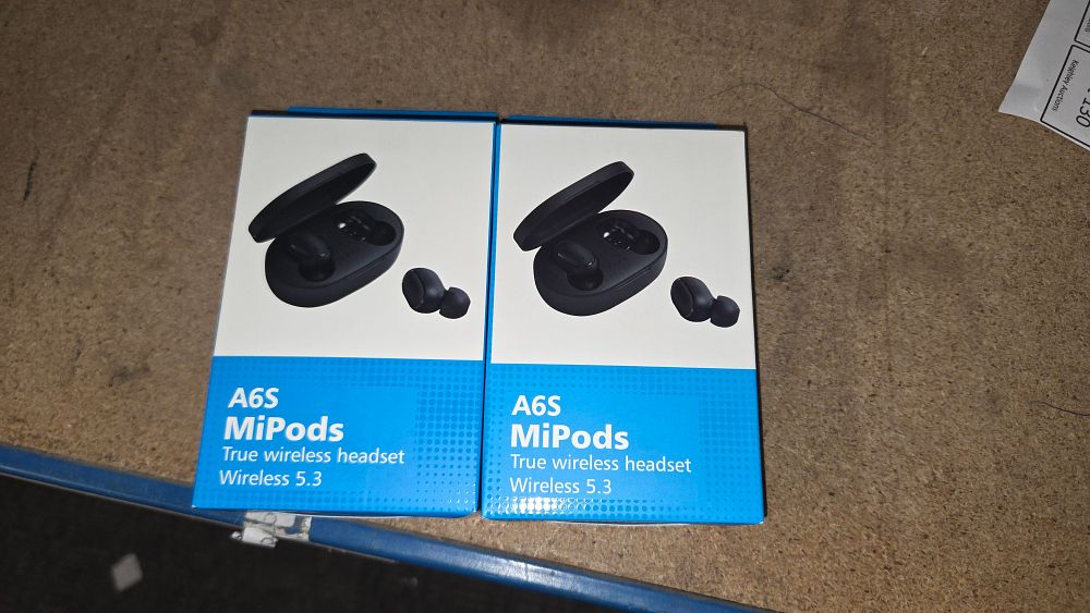 Lot 344 – Two A6S MiPods True Wireless Headsets