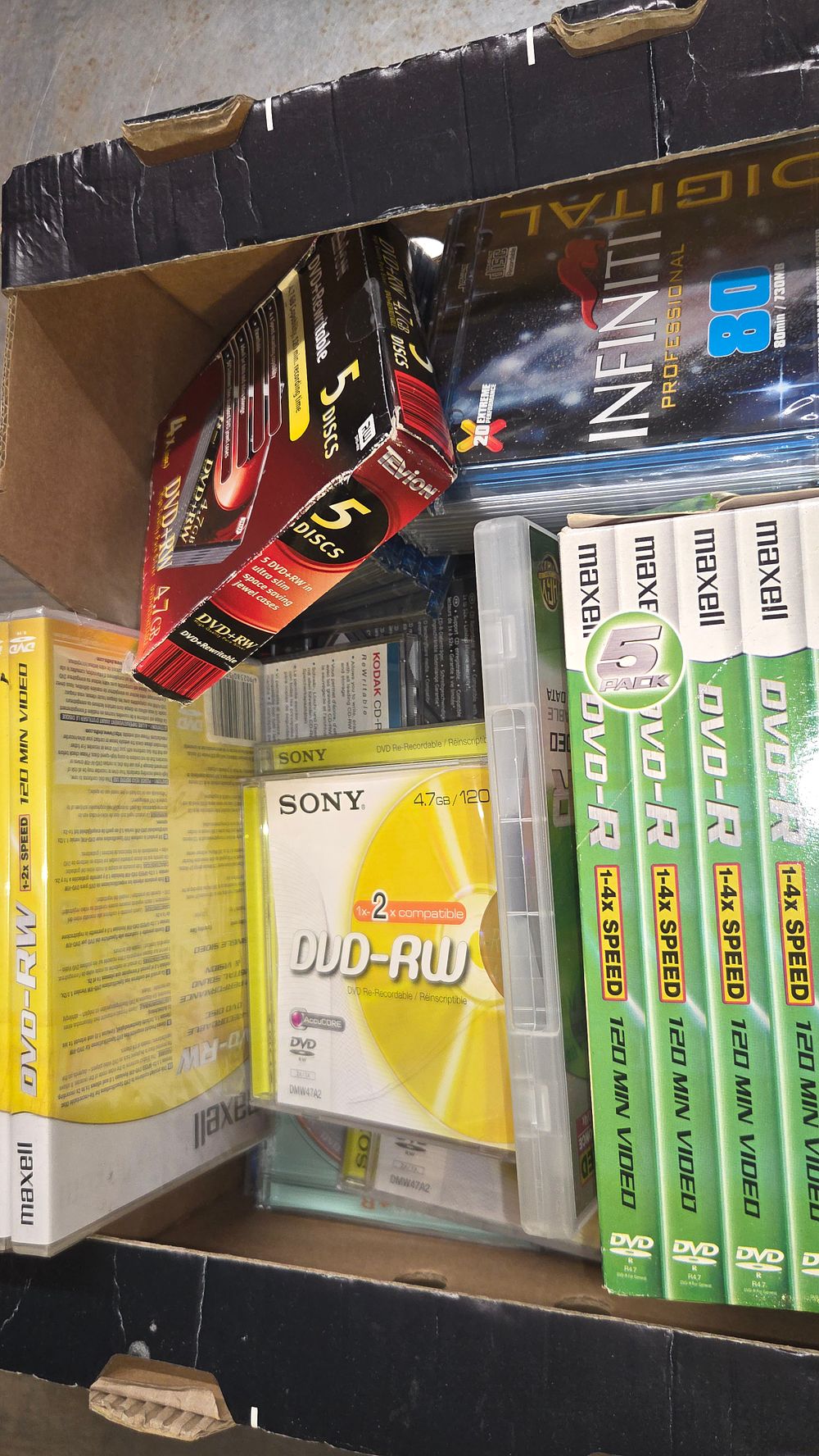 Lot 371 – A Collection of Blank Recordable DVDs and CDs