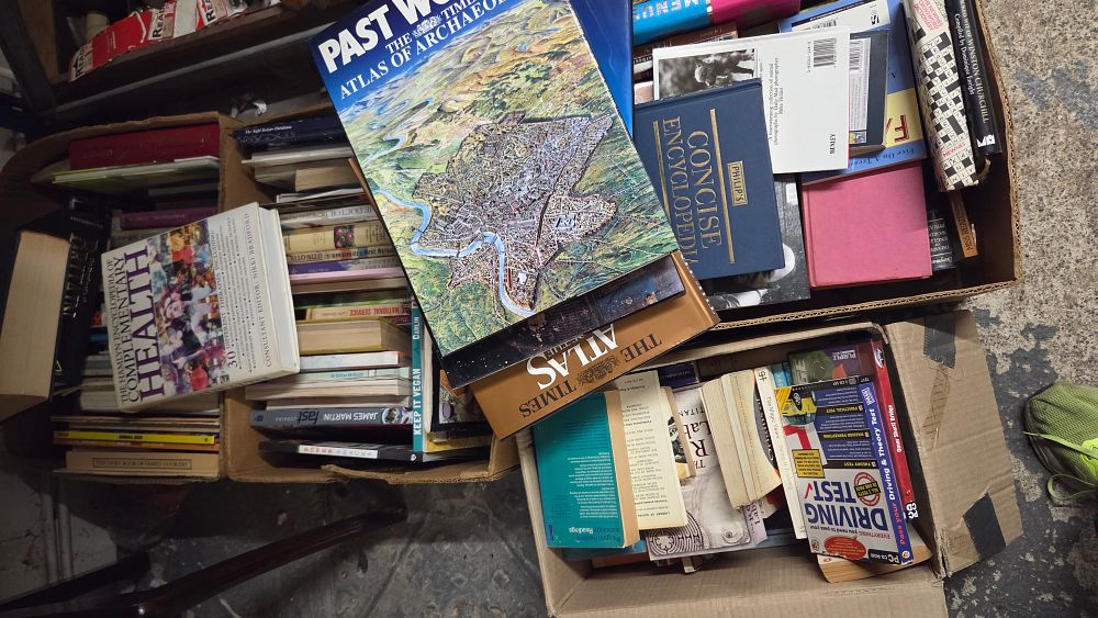 Lot 377 – Three Boxes of Books Including The Times Atlas