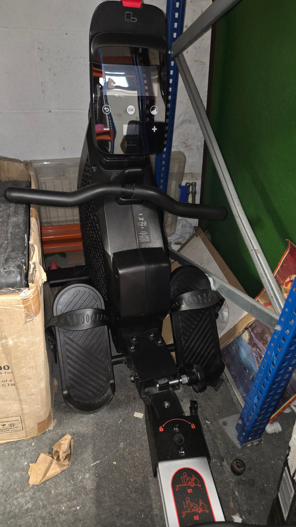 Lot 441 – Domyos Black and Silver Rowing Machine with Integrated Console w/o