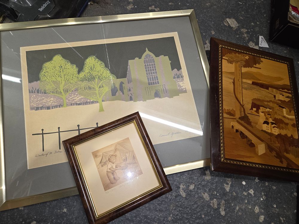 Lot 511 – A Trio of Framed Artworks Including Kenneth Godden Print