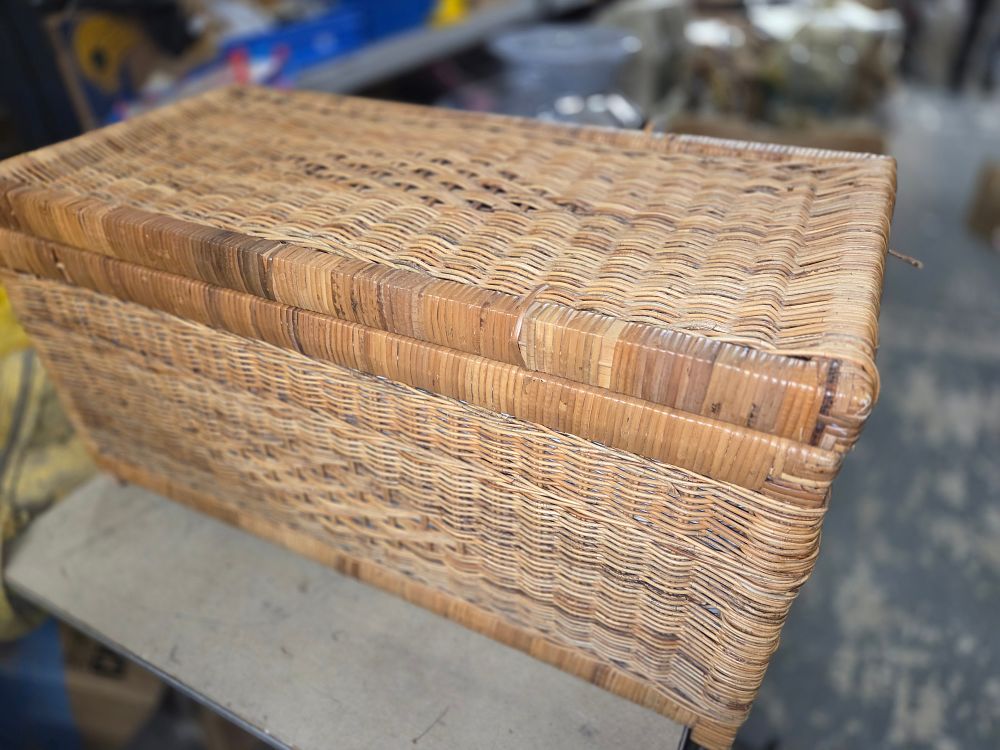 Lot 555 – Mid-20th Century Chinoiserie Wicker Storage Trunk