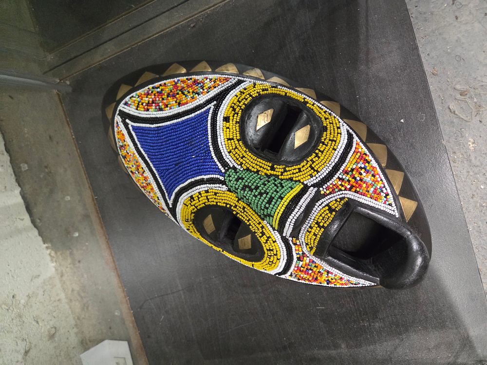 Lot 609 – Hand Carved African Tribal Beaded Mask