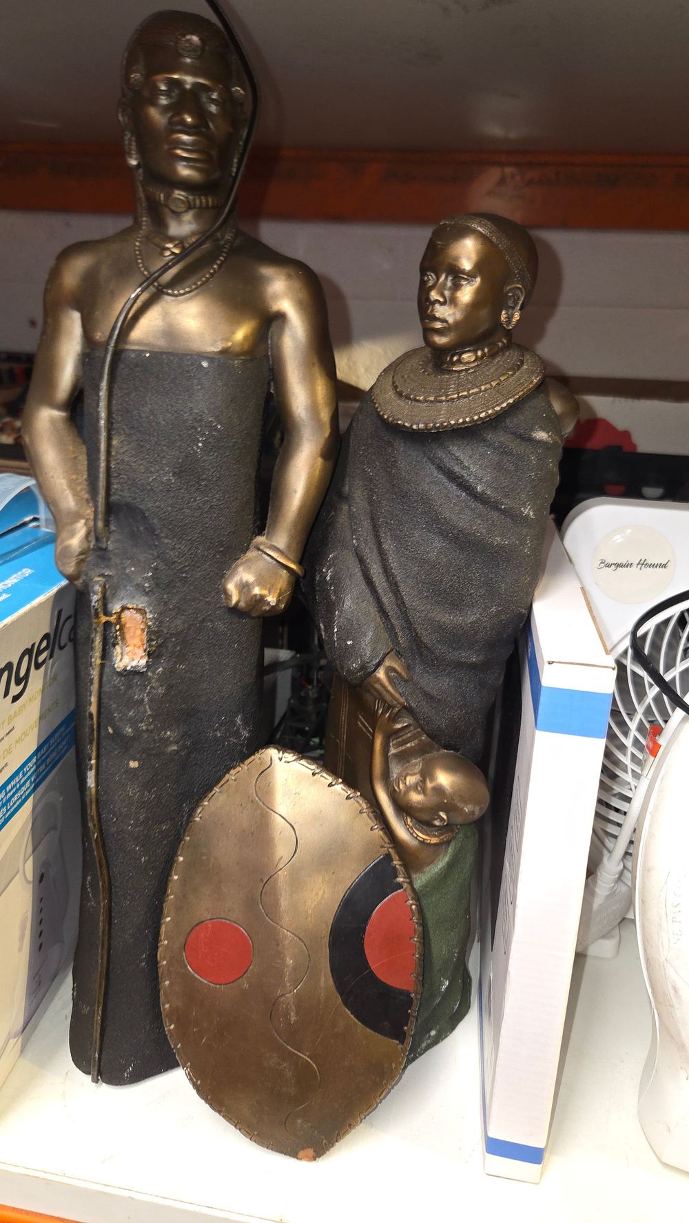 Lot 266 – A Collection of Bronze Toned African Themed Statues