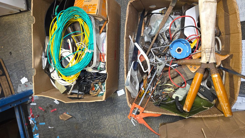 Lot 272 – Two Boxes of Hand Tools and Electrical Supplies
