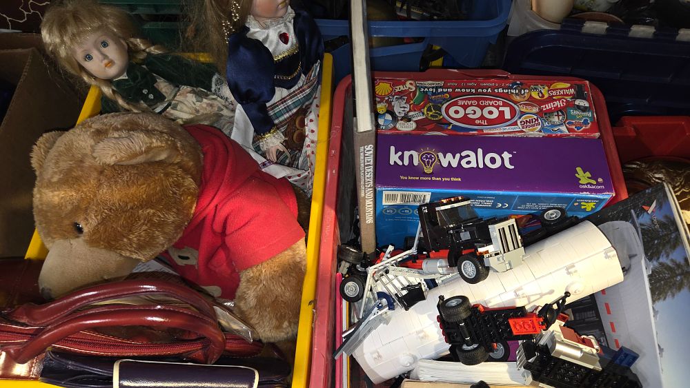 Lot 309 – Two Boxes of Toys Games and a LEGO Model Truck