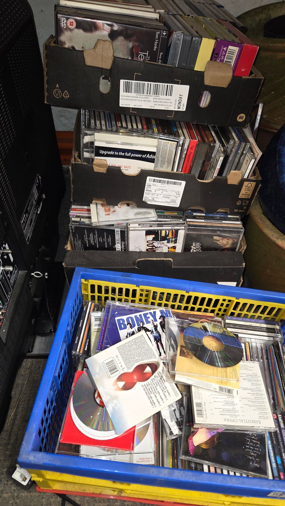 Lot 343 – Five Boxes of CDs and DVDs