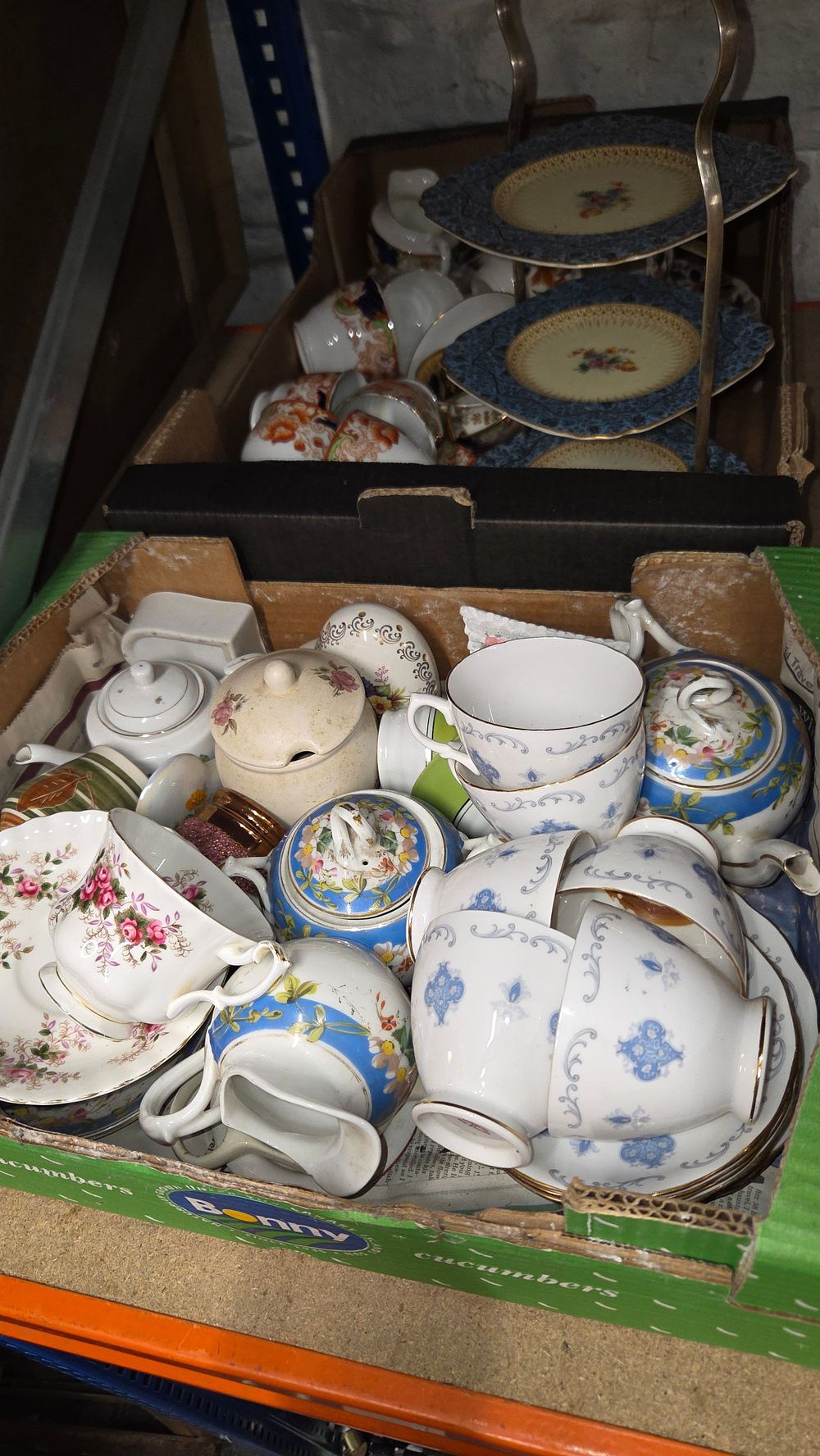 Lot 347 – Two Boxes of Floral Patterned Ceramic Tea Service Items