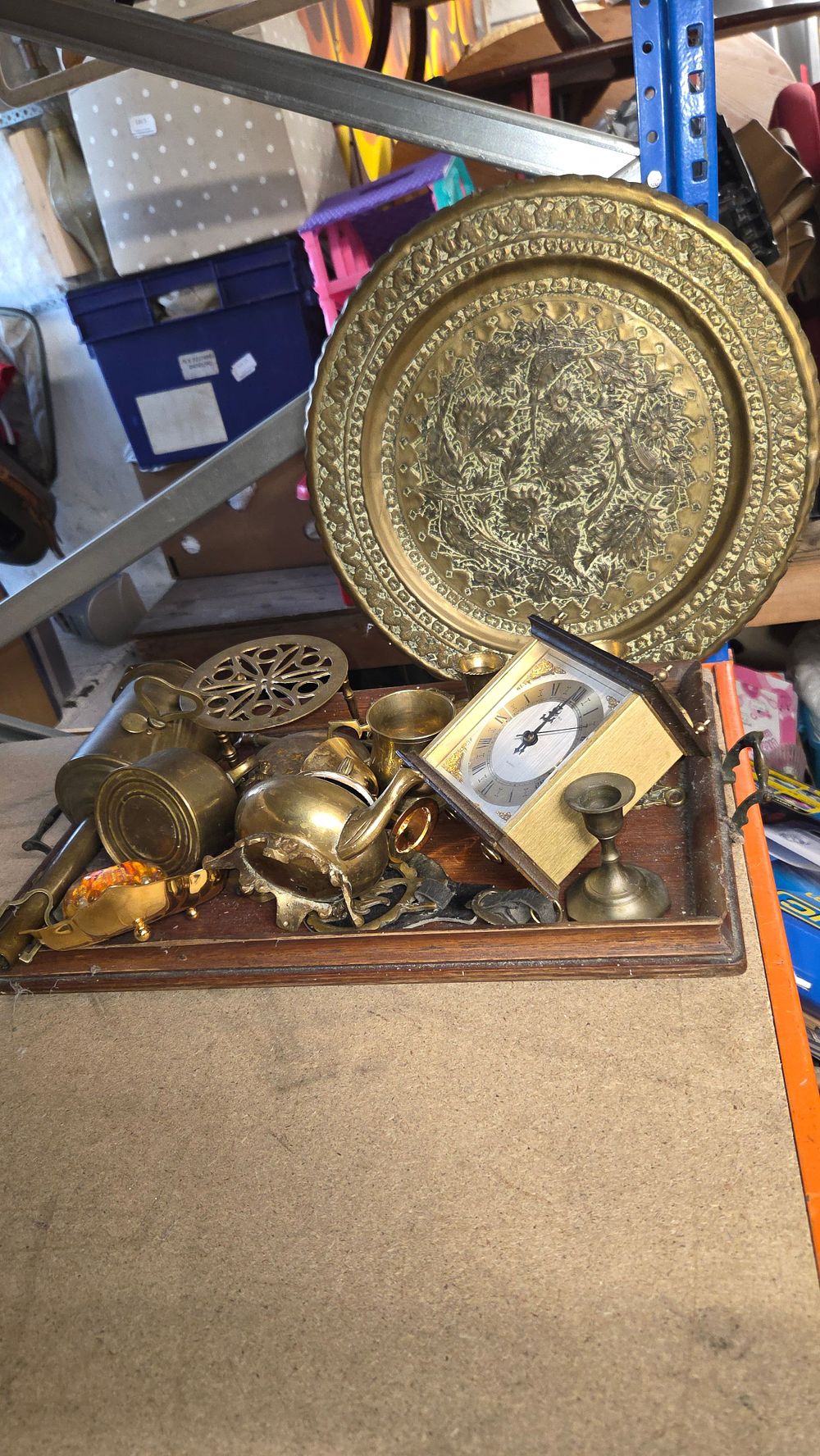 Lot 349 – A Collection of Engraved Brass and Decorative Items