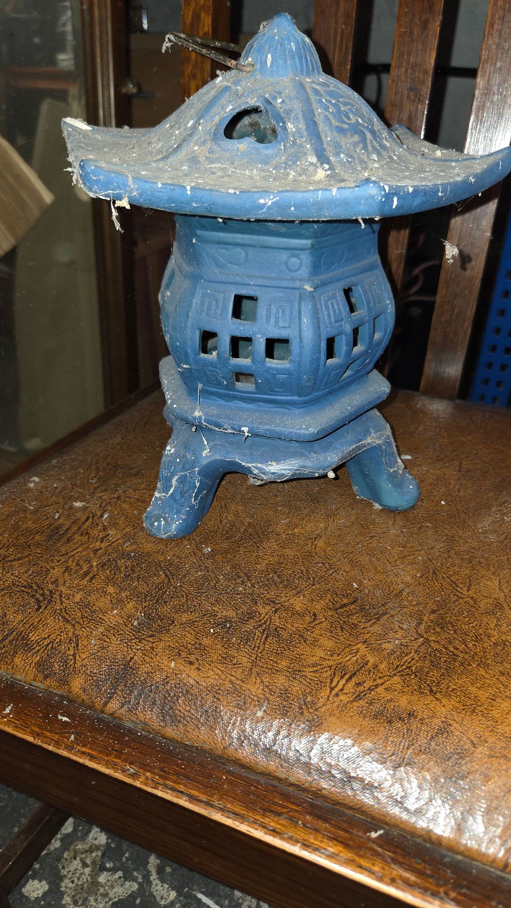 Lot 370 – Blue Japanese Style Cast Iron Pagoda Garden Lantern