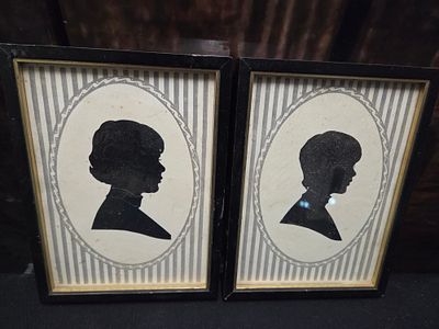 A Collection of Framed Profile Silhouette Portraits