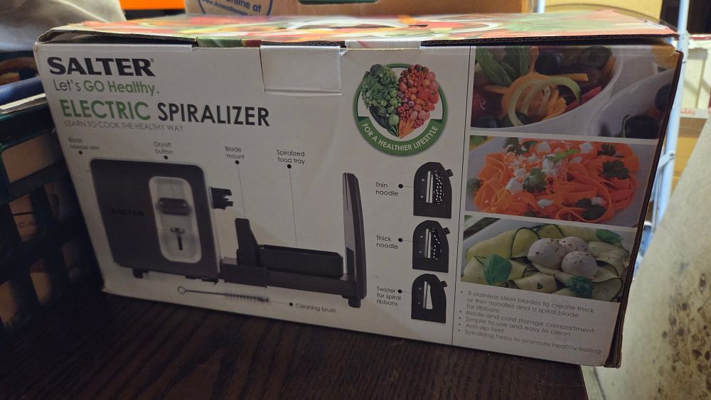 Lot 372 – Salter Let’s GO Healthy Electric Spiraliser in Original Box