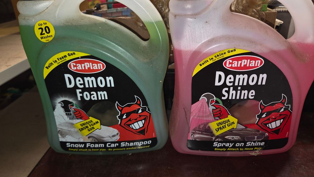 Lot 396 – Two CarPlan Demon Foam and Demon Shine Car Cleaning Products